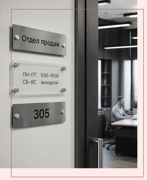 Офисные таблички на дверь в Партизанске по цене от 5259 р. | Аванза-Прт